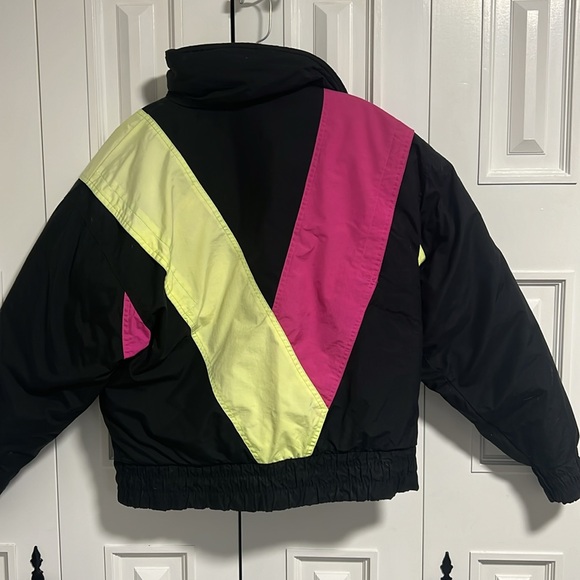 White Stag Neon Pink and Green Retro Ski Jacket - Picture 3 of 10